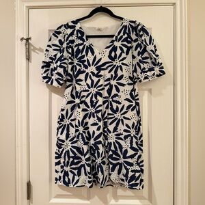 JODIFL Navy and White Floral Dress